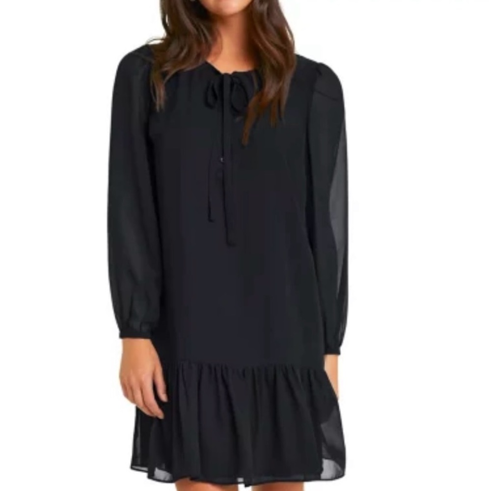 Draper James Elegant Black Long Sleeve Dress